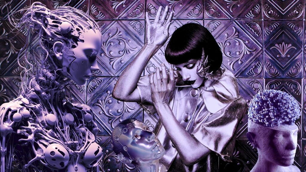 Arte colagem de Claudio Barría com uso de imagens disponíveis na web e produzidas por IA.